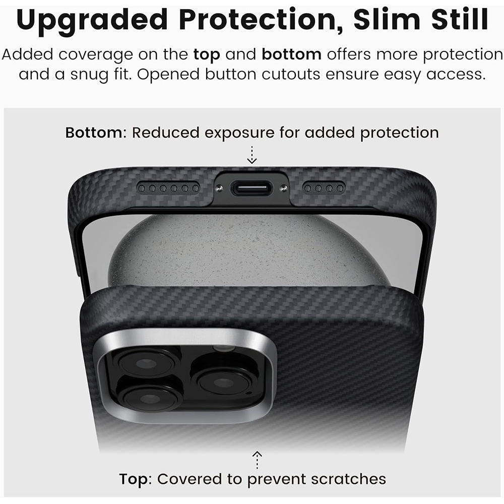 MagSafe futrola za Apple iPhone 16 Pro Max, Techsuit, Aramid Fiber, Crna