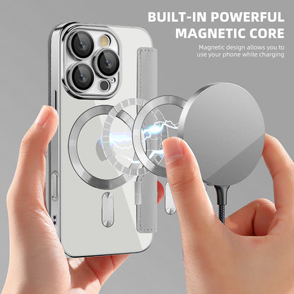 MagSafe futrola za Apple iPhone 16 Pro Max, Techsuit, SmartMag Book, Siva