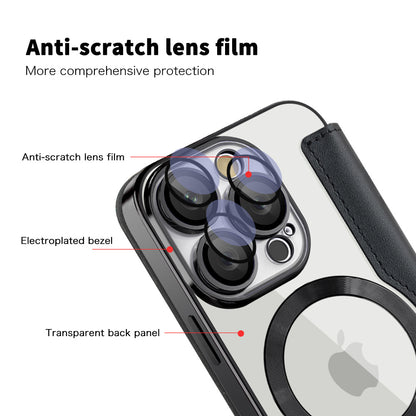MagSafe futrola za Apple iPhone 16 Pro Max, Techsuit, SmartMag Book, Crna