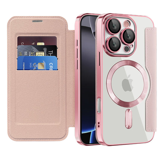 MagSafe futrola za Apple iPhone 16 Pro Max, Techsuit, SmartMag Book, Roze