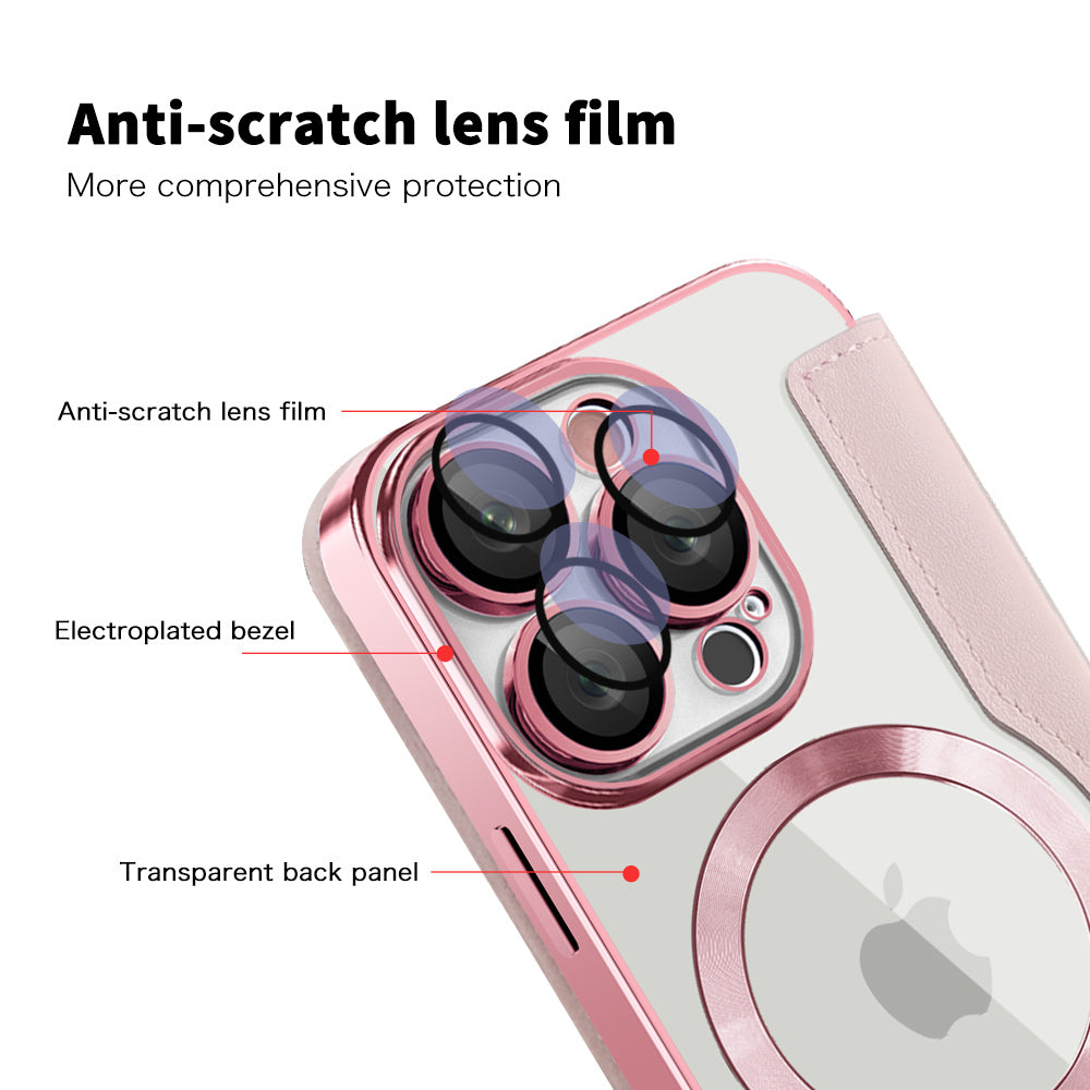 MagSafe futrola za Apple iPhone 16 Pro Max, Techsuit, SmartMag Book, Roze