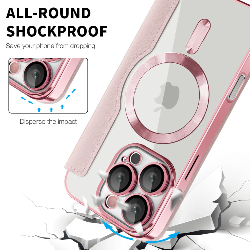 MagSafe futrola za Apple iPhone 16 Pro Max, Techsuit, SmartMag Book, Roze