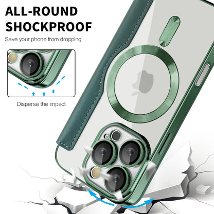 MagSafe futrola za Apple iPhone 16 Pro Max, Techsuit, SmartMag Book, Zelena
