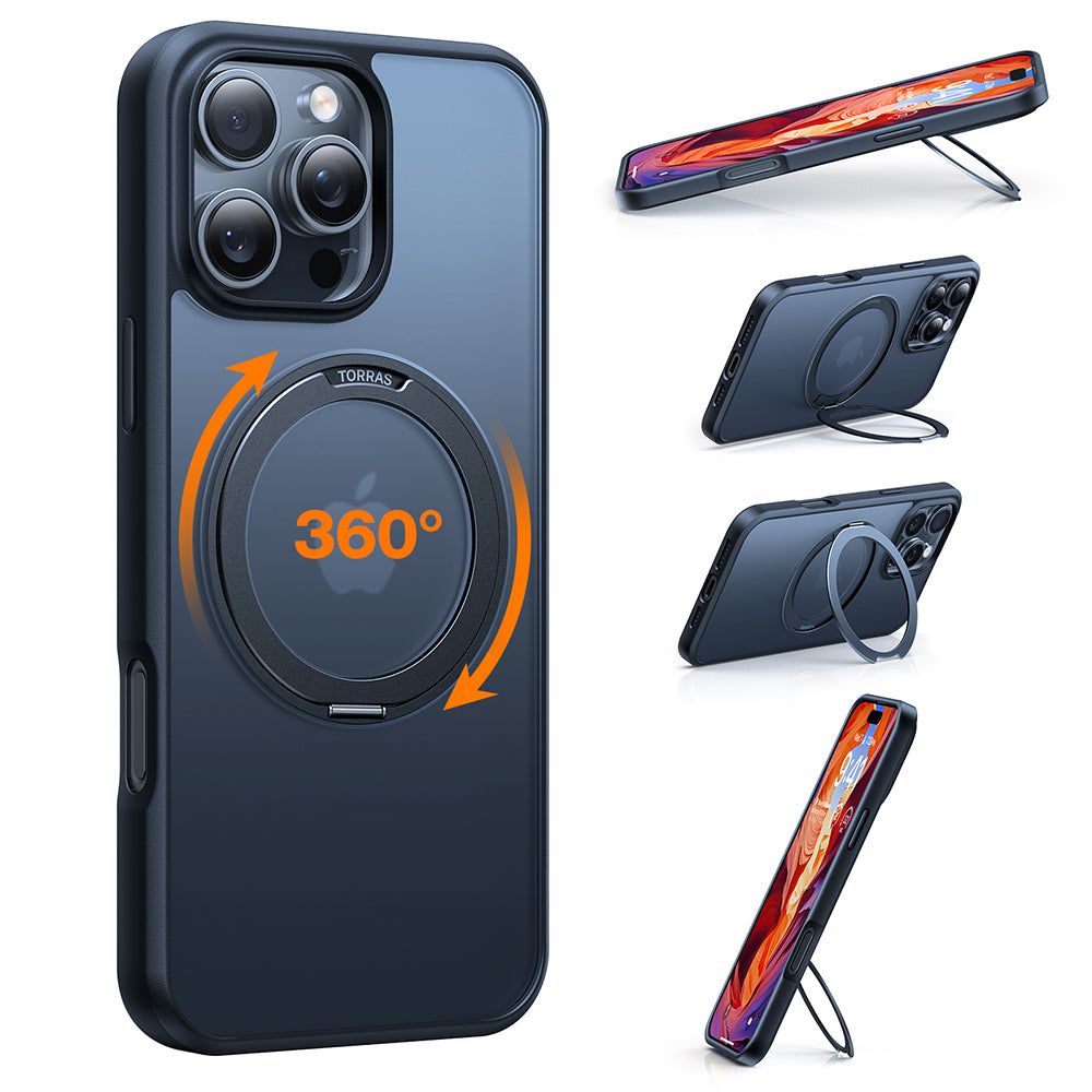 Futrola MagSafe za Apple iPhone 16 Pro Max, Torras, Ostand Pro, Crna