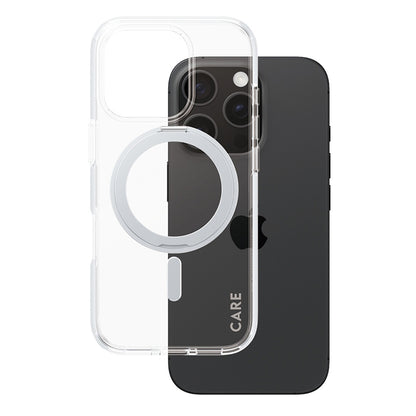 Futrola MagSafe za Apple iPhone 16 Pro, PanzerGlass, Care Feature Kickstand, Srebrno Transparentna