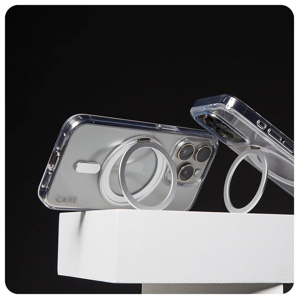 Futrola MagSafe za Apple iPhone 16 Pro, PanzerGlass, Care Feature Kickstand, Srebrno Transparentna