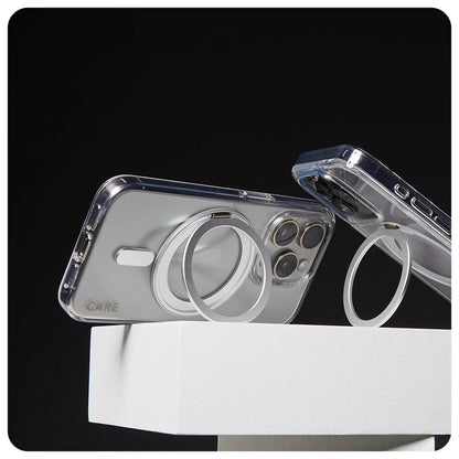 Futrola MagSafe za Apple iPhone 16 Pro, PanzerGlass, Care Feature Kickstand, Srebrno Transparentna