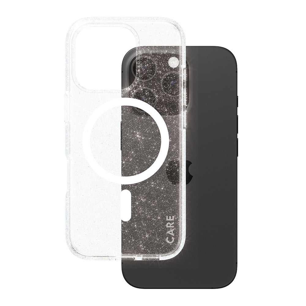 Futrola MagSafe za Apple iPhone 16 Pro, PanzerGlass, Care Urban Combat Star Lit, Transparentna Bela