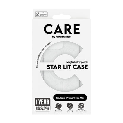 Futrola MagSafe za Apple iPhone 16 Pro, PanzerGlass, Care Urban Combat Star Lit, Transparentna Bela