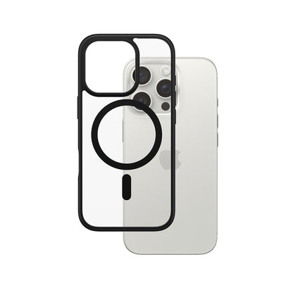 Futrola MagSafe za Apple iPhone 16 Pro, PanzerGlass, Frame, Crna Transparentna