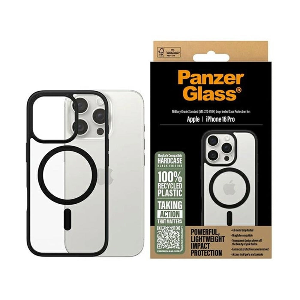 Futrola MagSafe za Apple iPhone 16 Pro, PanzerGlass, Frame, Crna Transparentna