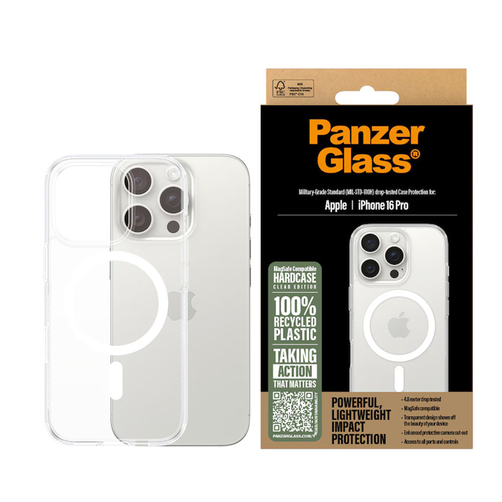 Futrola MagSafe za Apple iPhone 16 Pro, PanzerGlass, HardCase, Bela Transparentna