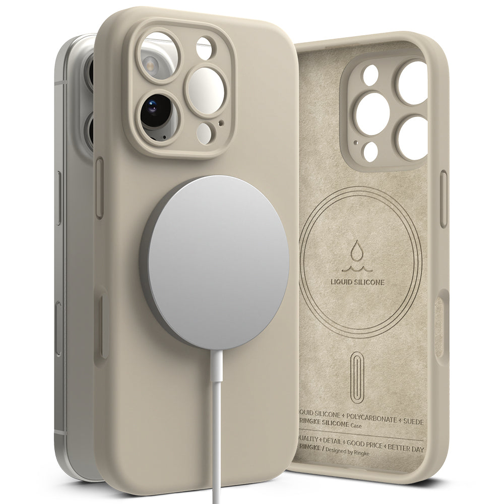 MagSafe futrola za Apple iPhone 16 Pro, Ringke, Silikon, Krem
