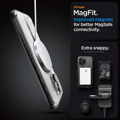 Husa MagSafe za Apple iPhone 16 Pro, Spigen, Ultra Hybrid, Satinirano Transparentna ACS08133