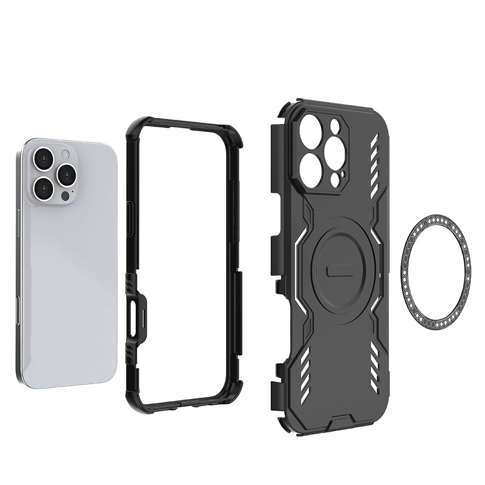 MagSafe futrola za Apple iPhone 16 Pro, Techsuit, ArmorMag, Crna