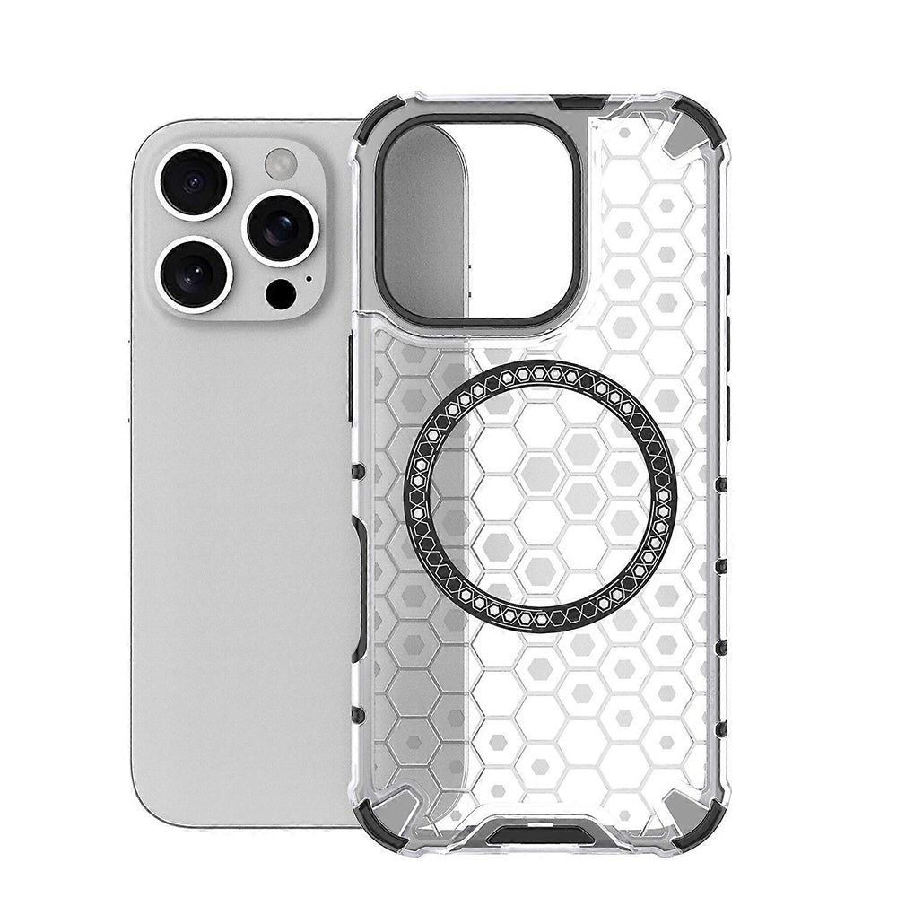 MagSafe futrola za Apple iPhone 16 Pro, Techsuit, HoneyComb Shield, Bela