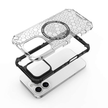 MagSafe futrola za Apple iPhone 16 Pro, Techsuit, HoneyComb Shield, Bela
