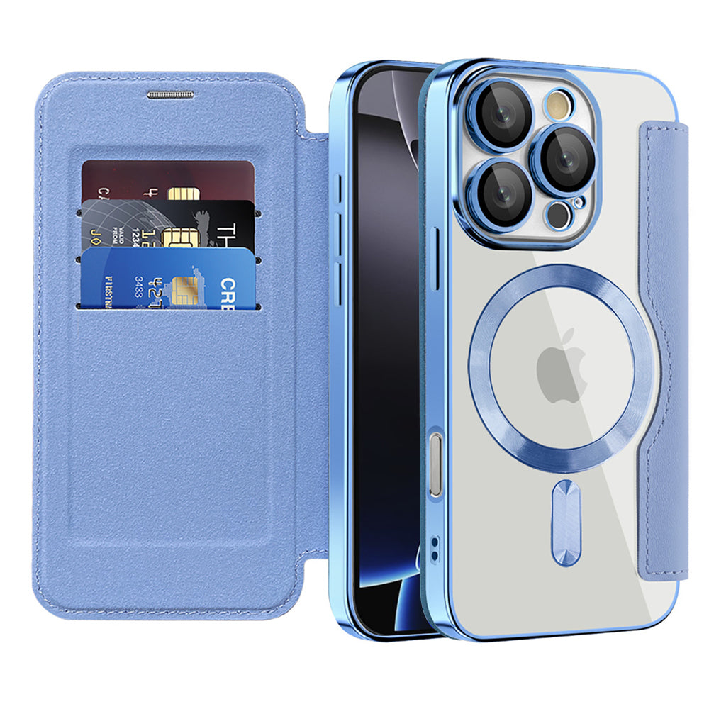 MagSafe futrola za Apple iPhone 16 Pro, Techsuit, SmartMag Book, Plava