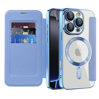 MagSafe futrola za Apple iPhone 16 Pro, Techsuit, SmartMag Book, Plava