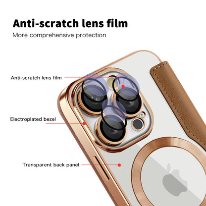 MagSafe futrola za Apple iPhone 16 Pro, Techsuit, SmartMag Book, Braon