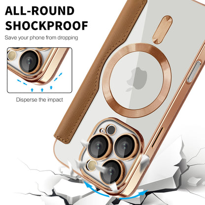 MagSafe futrola za Apple iPhone 16 Pro, Techsuit, SmartMag Book, Braon