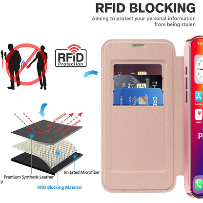 MagSafe futrola za Apple iPhone 16 Pro, Techsuit, SmartMag Book, Roze