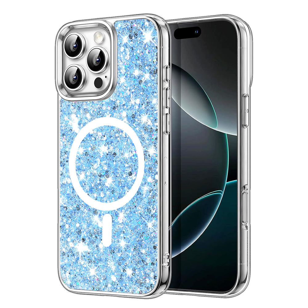 MagSafe futrola za Apple iPhone 16 Pro, Techsuit, Sparkly Glitter, Plava