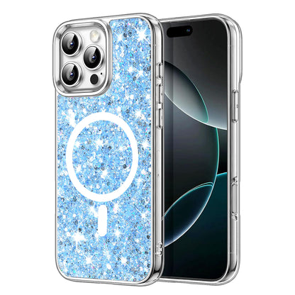MagSafe futrola za Apple iPhone 16 Pro, Techsuit, Sparkly Glitter, Plava