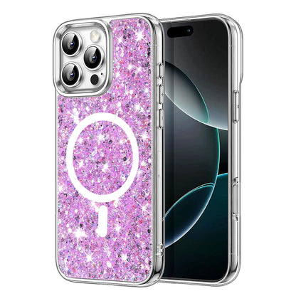 MagSafe futrola za Apple iPhone 16 Pro, Techsuit, Sparkly Glitter, Magenta