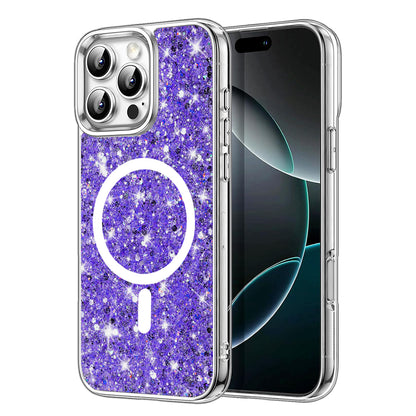 MagSafe futrola za Apple iPhone 16 Pro, Techsuit, Sparkly Glitter, Ljubičasta