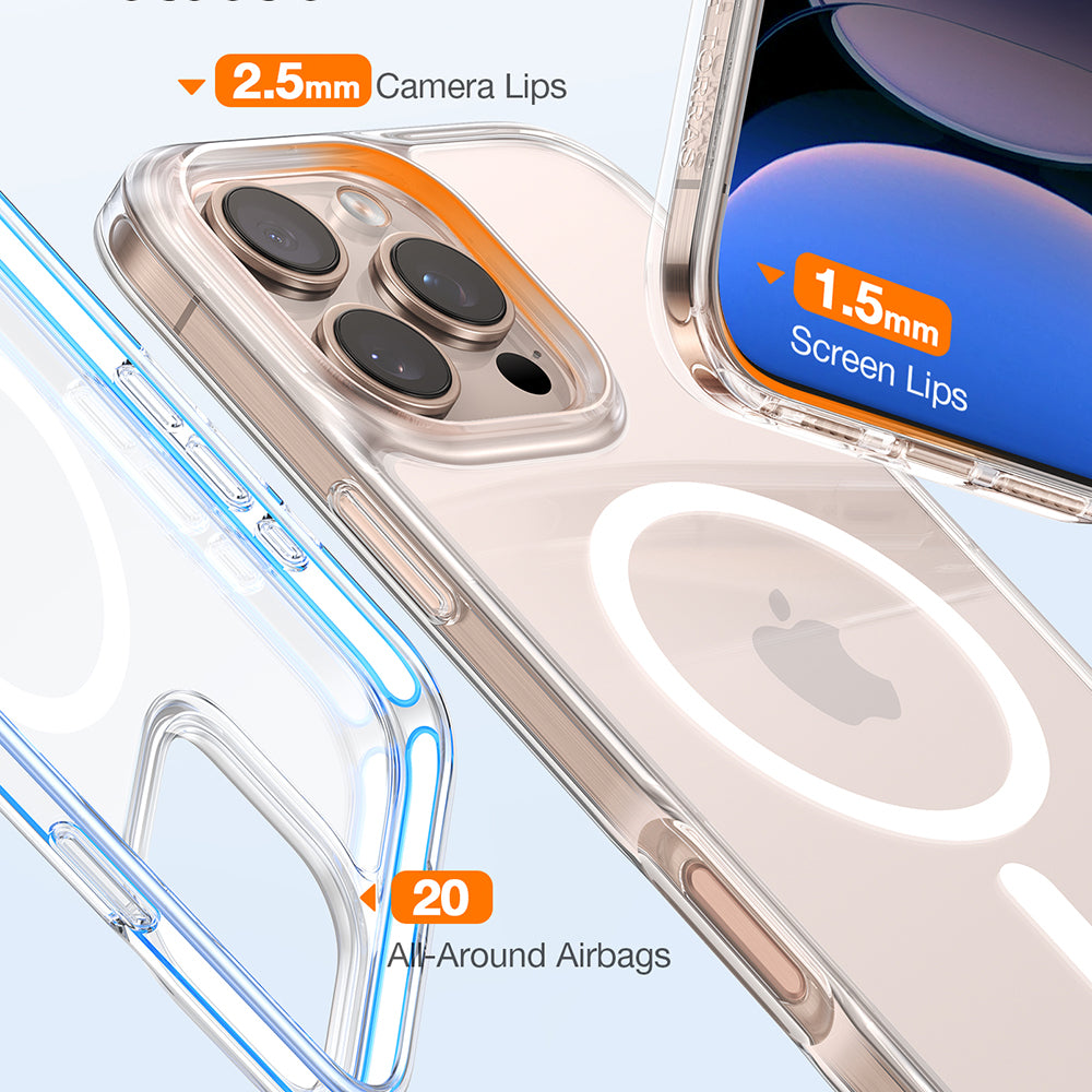 Husa MagSafe za Apple iPhone 16 Pro, Torras, Diamond, Transparenta
