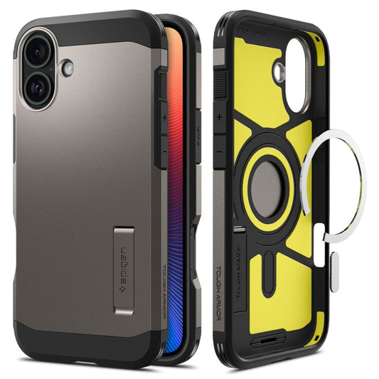 Futrola MagSafe za Apple iPhone 16, Spigen, Tough Armor, Siva