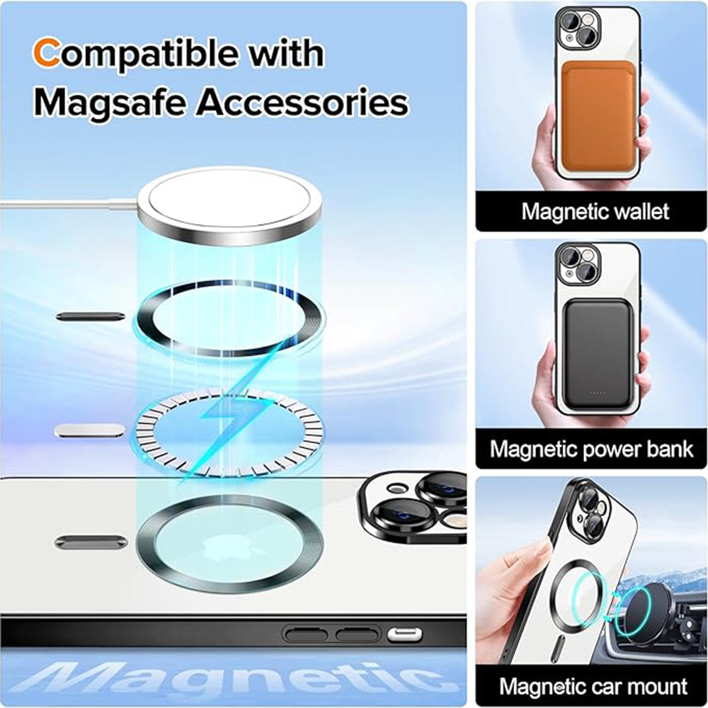 MagSafe futrola za Apple iPhone 16, Techsuit, Luxury Crystal, Roze