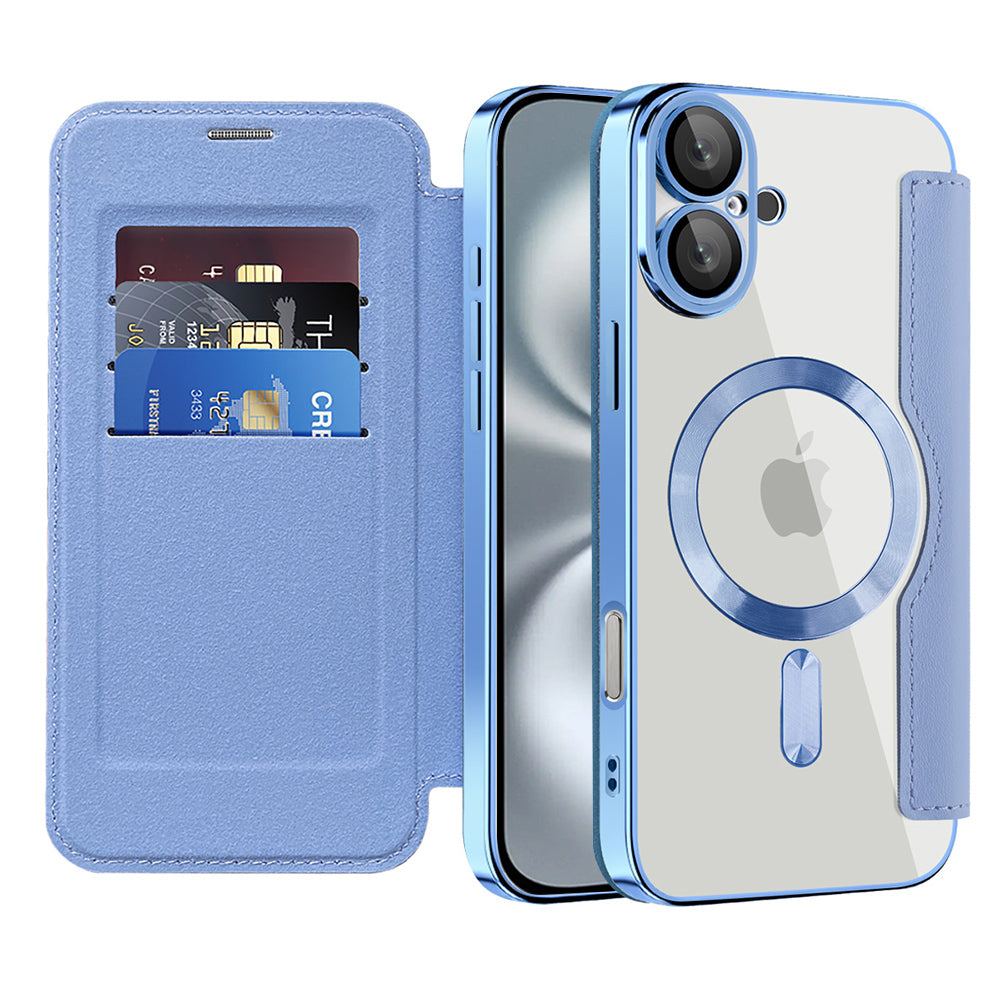MagSafe futrola za Apple iPhone 16, Techsuit, SmartMag Book, Plava