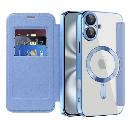 MagSafe futrola za Apple iPhone 16, Techsuit, SmartMag Book, Plava