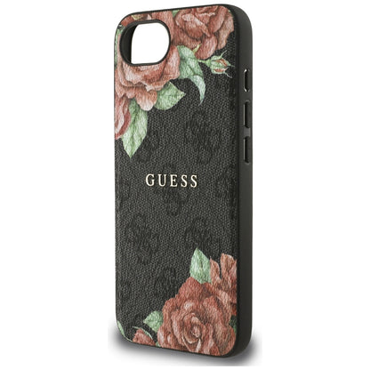 Futrola MagSafe za Apple iPhone 16e, Guess, 4G Flowers Print, Crna