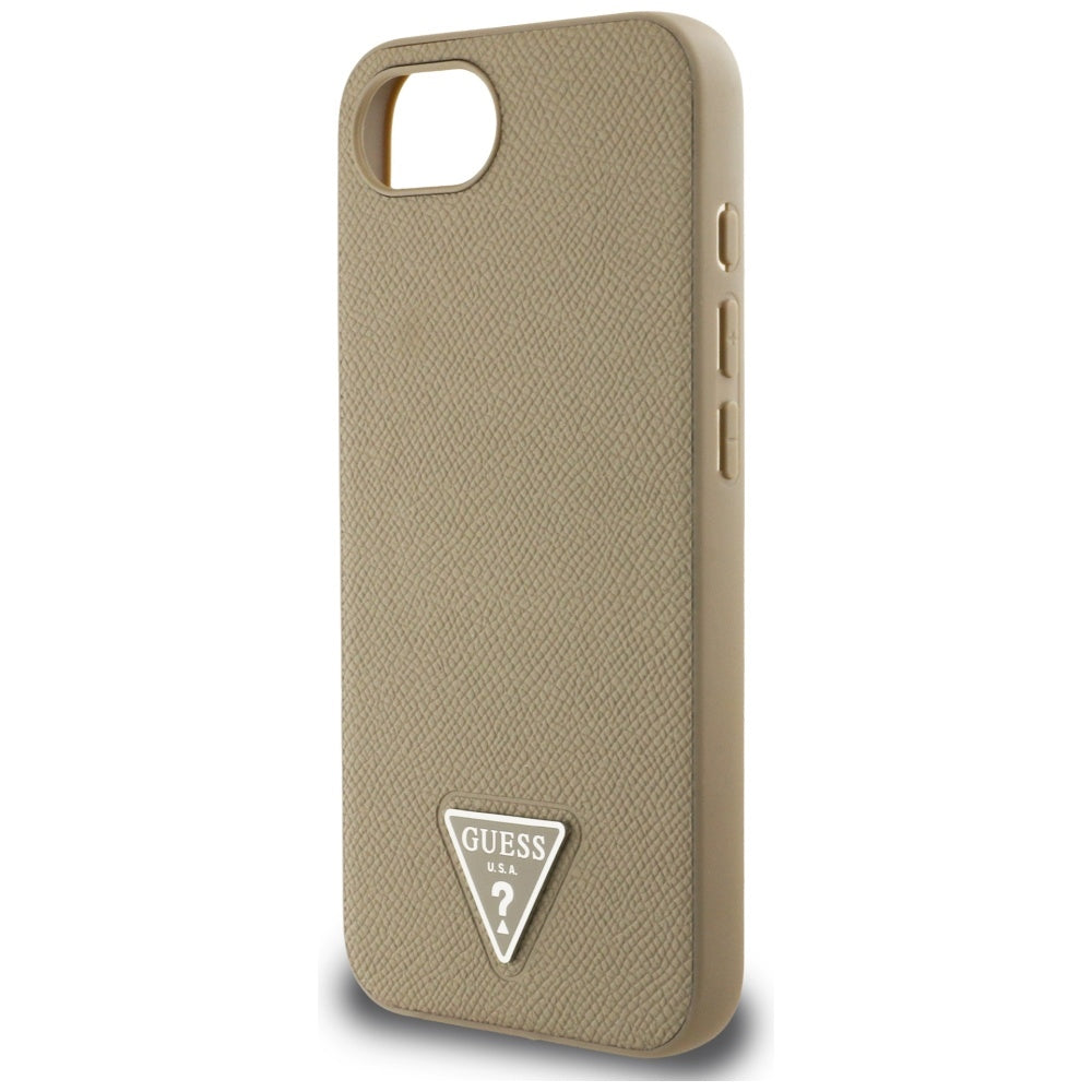 Futrola MagSafe za Apple iPhone 16e, Guess, Grained Triangle Logo, Braon