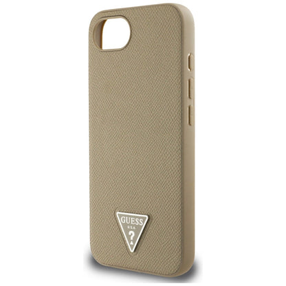 Futrola MagSafe za Apple iPhone 16e, Guess, Grained Triangle Logo, Braon