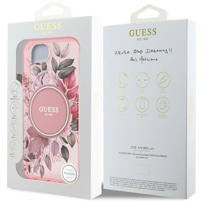 Futrola MagSafe za Apple iPhone 16e, Guess, IML Flowers, Roze