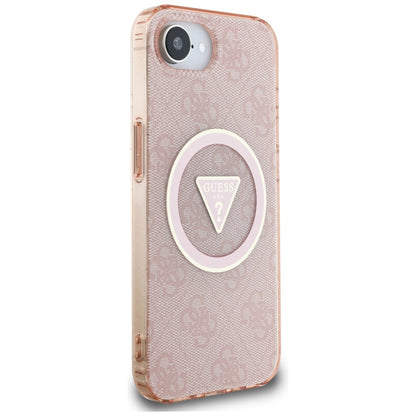 Futrola MagSafe za Apple iPhone 16e, Guess, IML Glitter 4G Circle Triangle, Roze