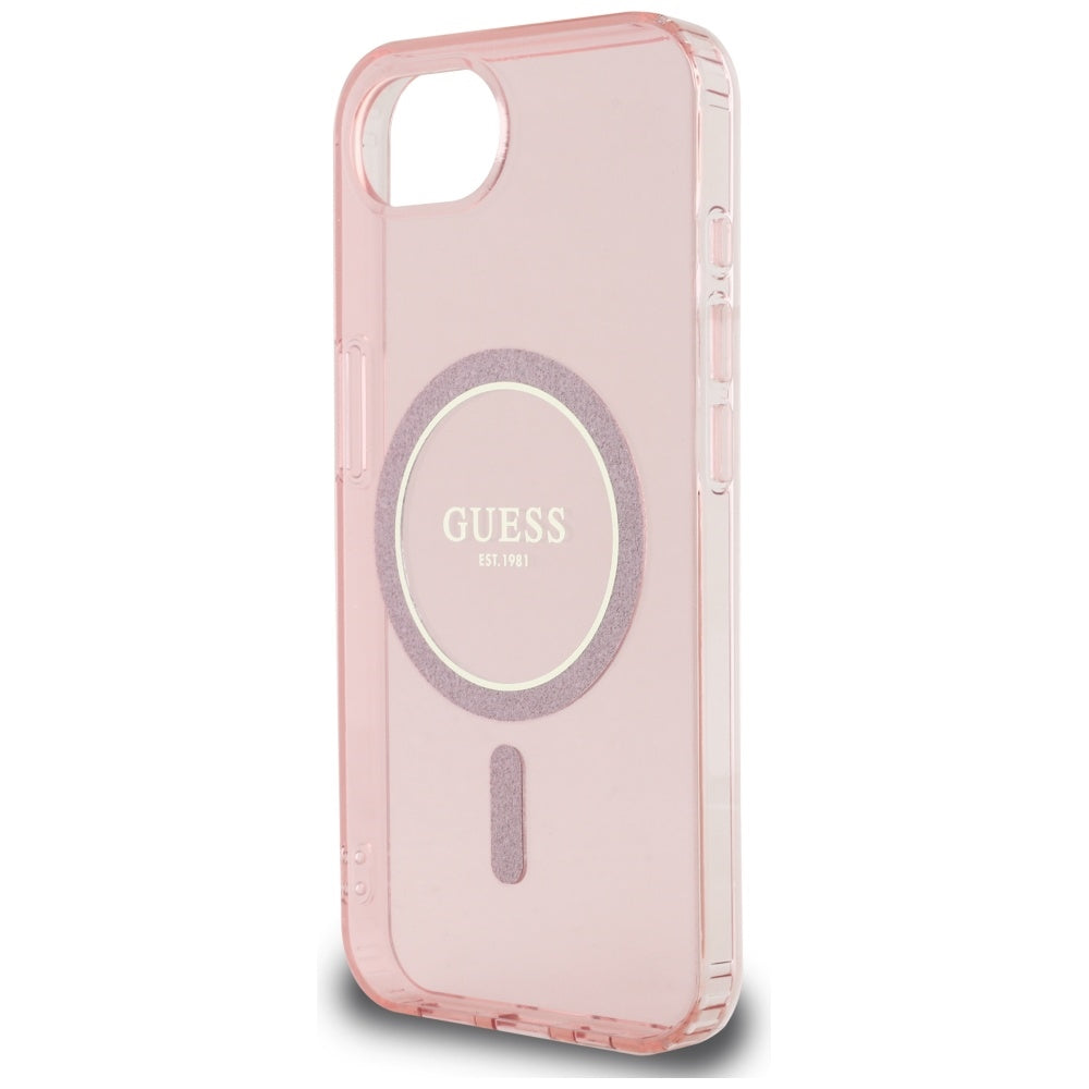 Futrola MagSafe za Apple iPhone 16e, Guess, IML Glitter Circle, Roze