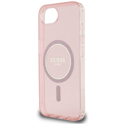 Futrola MagSafe za Apple iPhone 16e, Guess, IML Glitter Circle, Roze