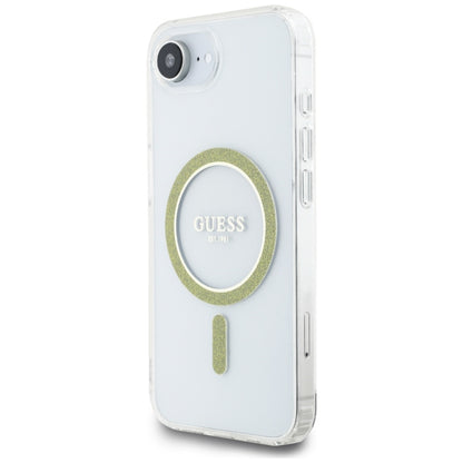 Futrola MagSafe za Apple iPhone 16e, Guess, IML Glitter Circle, Transparentna