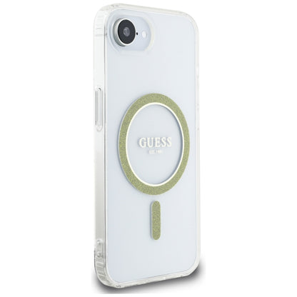 Futrola MagSafe za Apple iPhone 16e, Guess, IML Glitter Circle, Transparentna