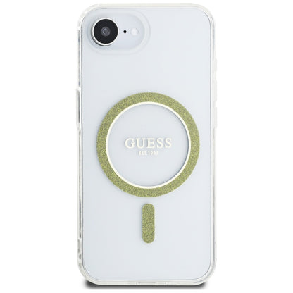 Futrola MagSafe za Apple iPhone 16e, Guess, IML Glitter Circle, Transparentna