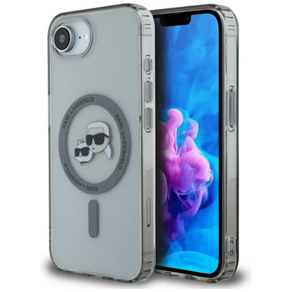 Futrola MagSafe za Apple iPhone 16e, Karl Lagerfeld, IML Metal Karl & Choupette's Heads, Crna