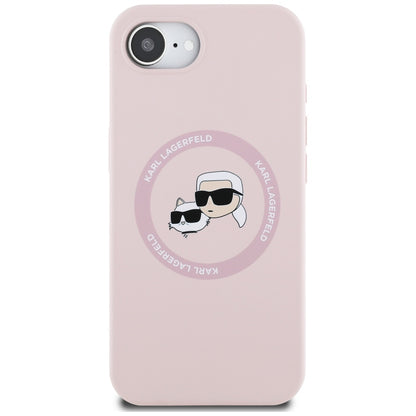Futrola MagSafe za Apple iPhone 16e, Karl Lagerfeld, Silikonska Karl & Choupette's Heads, Roze