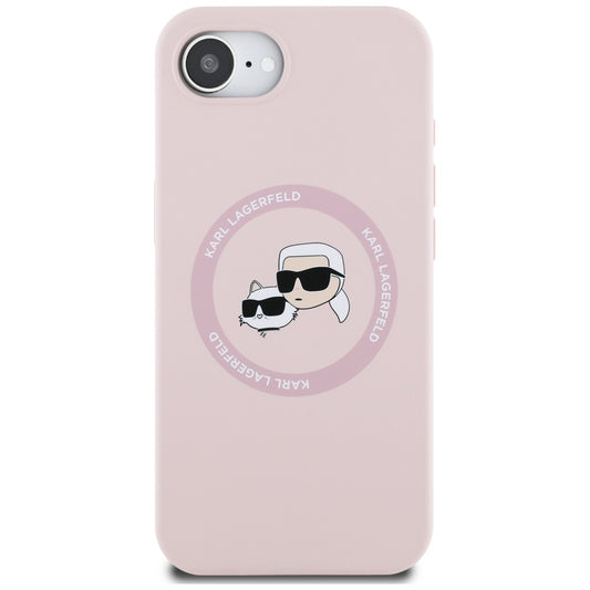Futrola MagSafe za Apple iPhone 16e, Karl Lagerfeld, Silikonska Karl & Choupette's Heads, Roze