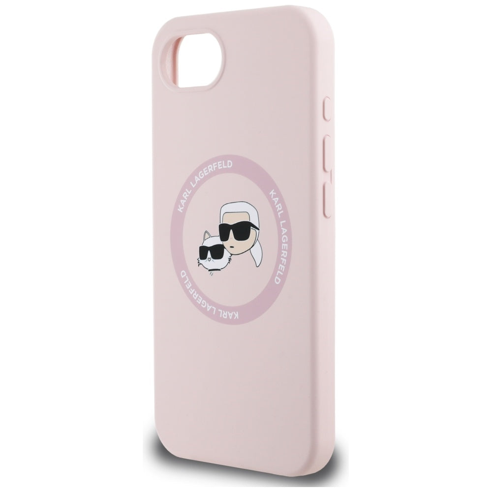 Futrola MagSafe za Apple iPhone 16e, Karl Lagerfeld, Silikonska Karl & Choupette's Heads, Roze