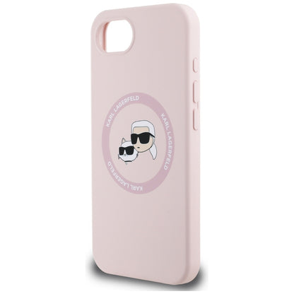 Futrola MagSafe za Apple iPhone 16e, Karl Lagerfeld, Silikonska Karl & Choupette's Heads, Roze